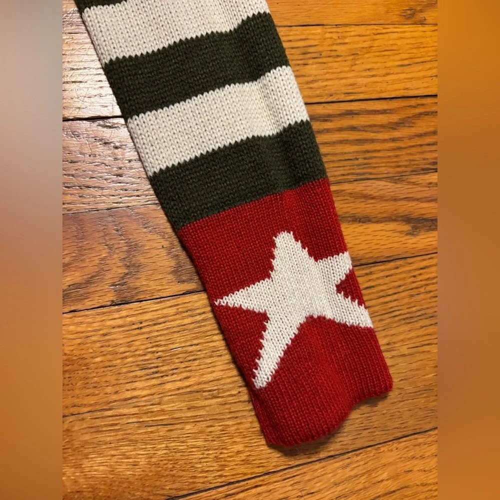 H&M Green and White Striped Sweater with Red Star Accents - Picture 5 of 8
